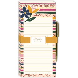 List pad with pen (flower stripe) -Modern Mom 